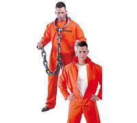 Guirca- Costume Carcerato Americano Detenuto Hannibal Lecter Uomo, Colore Arancione, Taglia Unica, 80435