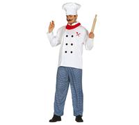 Guirca Costume Carnevale da Cuoco Taglia M/L Uomo Vestito Uomo Adulto Chef