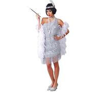 Guirca Costume Charleston Silver Anni '20/'30 Colore Argento TG S/M/L Carnevale