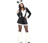 Animale Panda Costume Elegante orsacchiotto con cappuccio Nero Bianco Carnevale Partito Orso Vestiti Avventura Animale Travestimento con cappuccio, Taglia: 38 - 40 (M) Colore: Nero
