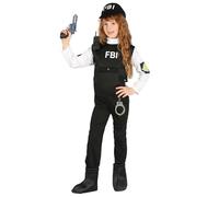 Guirca- Costume da Agente F.B.I. Taglia 5/6 Anni, Colore Nero, 5-6 (110-115 cm), 85961
