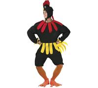 Guirca- Costume da Gallo Adulto, Nero, L, 80604
