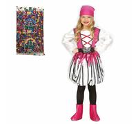 Guirca Costume da Piratessa per Bambina Vestito Pirata Corsara Rosa Carnevale
