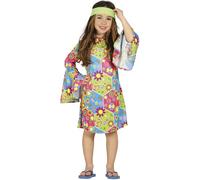 Guirca Costume da Ragazza Hippie - Figlia dei Fiori - Freak - per Bambine di 10/12 Anni