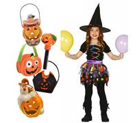 Guirca Costume da Streghetta con Cappello Incluso Vestito Strega Bimba Bambina