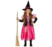 GUIRCA- Costume streghetta Bambina 5/6 Anni, Colore Rosa e Nero, 110/116, 82566