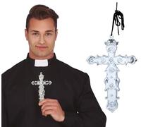 Guirca Croce religiosa in 2 colori assortiti Oro e Argento da 15 cm