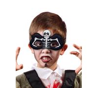 GUIRCA- Mascherina Domino Morbida con Scheletro, Colore Nero/Bianco, Unica, 12676