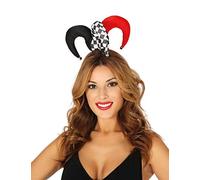 Guirca- Mini Cappello Joker Giullare, Colore Rosso/Nero/Bianco, Adulto, 13039