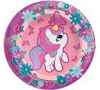 Guirca Pack 8 PLATOS CARTÓN Unicornio 23 CM