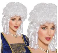 CARNEVALE HALLOWEEN PARRUCCA BIANCA EPOCA MARQUESA DAMA WHITE WIG EPOCH 4181