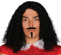 Guirca - Parrucca epoca con baffi e pomello in scatola, taglia unica (4573.0)