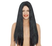 GUIRCA-4176 Parrucca Extra Lunga Nera Liscia per Adulti, Nero, Taglia unica, 433017