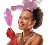 Guirca Piuma Verde cm30 Travestimento Donna Uomo Carnevale Charleston Halloween Teatro