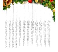 Guirlanda De Noël Glaçons - di 12 décorations Glaçon Acrylique | Guirlande Pendentif Pour Sapin, Décoration Intérieure Contemporaine Et Extérieure De Noël Mur, Maison, Café, Fête