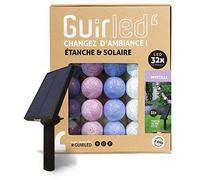 GuirLED - Ghirlanda esterna con sfere luminose a LED - Impermeabile IP65 - Pannello solare ad alta efficienza - ON/OFF automatico - 32 sfere 6m - Mirtillo