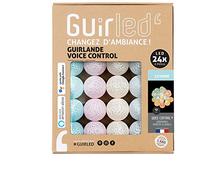GuirLED - Ghirlanda luminosa con sfere in cotone LED USB, controllo vocale - Amazon Alexa & Google Assistant - Programmabile all'infinito - Adattatore CA 2xUSB incluso - 24 Sfere 2,4 m - Unicorno
