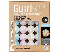 GuirLED - Ghirlanda luminosa con sfere in cotone LED USB, controllo vocale - Amazon Alexa & Google Assistant - Programmabile all'infinito - Adattatore CA 2xUSB incluso - 32 Sfere da 3,2 m - Unicorno