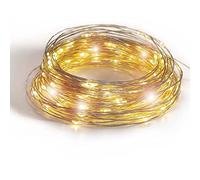 GuirLED - Ghirlanda luminosa mini LED USB - Luce notturna 2 ore - 3 intensità - Adattatore di alimentazione doppia USB 2A incluso - 100 LED 10 metri - Filamento Silver