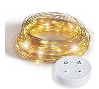 GuirLED - Ghirlanda luminosa mini LED USB - Telecomando senza fili - Timer 2 ore - 4 intensità - Adattatore di alimentazione doppio USB 2A incluso - 100 LED 10 metri - Filamento Silver