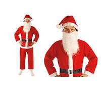 Guirma- Bambi Costume Completo Babbo Natale Santa Claus Bambino, Colore Rosso, 10-12 Anni, 42696