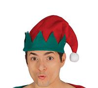 Guirma- Cappello da Elfo in Panno, Colore Verde,Rosso, capelfo