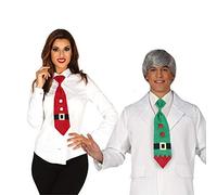 GUIRMA Coppia Cravatte Natalizie Elfo + Babbo Natale