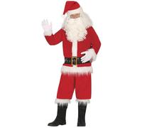 GUIRMA | Costume Clown Lusso (48-50/M) - Barba, Giacca, Cintura, Cappello, Guanti, Pantaloni e Ghette - Abito da Babbo per Capodanno - Ideale per Uomo Adulto - Rosso e Bianco