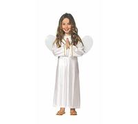 GUIRMA | Costume di Angelo Bambini (5-6 anni) - Ali e Vestito - Costumi di Natale, Capodanno e Feste in Maschera - Ideale per Bambini e Bambine - Unisex - Bianco