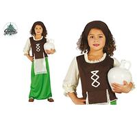 COSTUME PASTORELLA CARNEVALE VESTITO GUIRMA BAMBINA NATALE PRESEPE PASTORE ROSSO