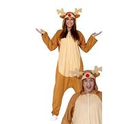 Guirma Costume Pigiama Renna Babbo Natale tutone Rudolph Uomo Donna (L)