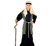 Fiestas Guirca Costume San Giuseppe Pastore per Bambini 3-4 anni Gilet Cintura Copricapo Tunica Blu