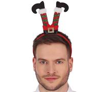 GUIRMA Fascia per capelli con gambe da elfo (taglia unica), accessorio natalizio per feste di Natale e Capodanno, ideale per travestimenti da elfo o folletto, per adulti e bambini, rosso e verde