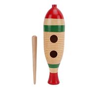 Guiro di Legno a Forma di Pesce, Strumento a Percussione con Bastoncino, Legno di Pioppo 21cm - Design Ergonomico, Finitura Liscia, Ideale per Bambini