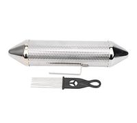 Guiro Shaker con raschietto Strumento a percussione Orff in acciaio inossidabile di grado professionale per insegnanti di musica e studenti Argento 1 shaker 1 raschietto