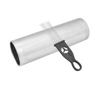 Guiro shaker in alluminio, strumento musicale metallico per l’educazione precoce dei bambini, leggero e portatile, con raschietto a spazzola, ideale per le lezioni di musica e per