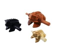 Guiros - Strumenti a percussione in legno a forma di rana, set da 3 pezzi, 10,2 cm, 7,6 cm, 7,6 cm, strumento musicale a forma di rana in legno (marrone/nero/colore naturale) (pacchetto pluriball))