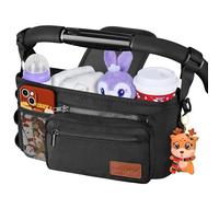 Guiseapue Organizer universale per passeggino con portabicchiere: accessori per passeggino con borsa per telefono rimovibile, adatto per Uppababy, cinghie antiscivolo, accessori per camminatori