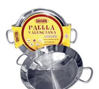 Guison 74046 - Padella per Paella in Acciaio Inox, con Fondo Sandwich, 46 cm, Colore: Argento