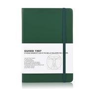 Guissi Quaderno classico con griglia a punteggi, formato A5, carta spessa 80 g/m², con tasca interna fine, in ecopelle, materiale scolastico, 144 pagine, design a Firenze