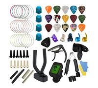 Guitar Accessories Kit Tools Set with Strings, Bridge Pins, Tuner, Capo, Picks, Fingertip Protectors