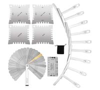Guitar Action Gauge, Stainless Steel String Action Ruler, 15 x 10 x 4 cm, Precision Feeler Gauge, Metal Radius Measuring Tool, Luthier Setup Kit per Bridge, Nut, Saddle, Cret Adjustment