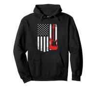 Guitar American Flag Guitar Player Guitarist Country Music Felpa con Cappuccio