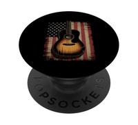 Guitar American Flag Guitar Player Guitarist Country Music PopSockets PopGrip Adesivo