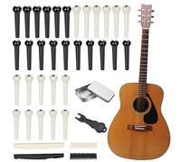 Guitar Bridge Pins - Acoustic Guitar Bridge Pins | Guitars String Pin | Music Instrument Replacement Parts with Puller Remover and Saddle Nut for Classrooms School Live Performance Recording Studio