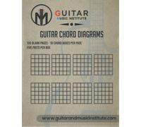 Guitar Chord Diagrams: 100 Pages - 16 chord boxes per page five frets per box: Blank Chord Box Book For Guitarists