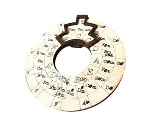 Guitar Chord Wheel - Professional Wood Chord Tools | Round Wheel Guide For Song Writing, Music Exploration | Fast Acting Reference For Guitar, Piano, Ukulele To Expand Playing Ability And Theory