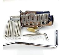 Guitar Electric Tremolo System Bridge 2 Point Steel Saddle Tremolo System Chrome Silver Golden Sostituzione delle parti ponte (Color : Silver)