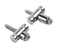 Guitar Essentials - Confezione da 2 alberi per corde a rullo in metallo, con accessori di montaggio, colore: argento