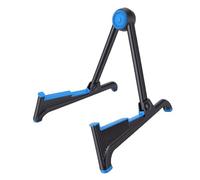 Guitar Folding Floor Stand with Soft Silicone Pad Non Slip Portable A Shape Acoustic Guitar Stand for Home Use Stable Foldable Instrument Stand for Living Room (Black Blue)